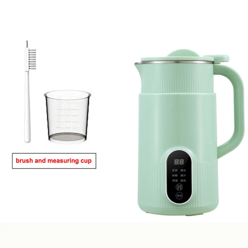 

2025 Новый светодиодный цифровой дисплей, машина для приготовления соевого молока, 800 мл, 5 в 1, многофункциональный настенный выключатель, соковыжималка, кухонный электрический чайник