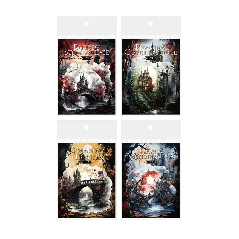 10 шт. наклейка сумеречный мост банка ретро готический замок фон материал для