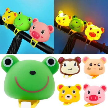 Kids Bicycle Luminous Bell Cartoon Animals Safety Silicone Scooter Baby Trolley Handlebar Ring with Horn Stroller Accessories 1