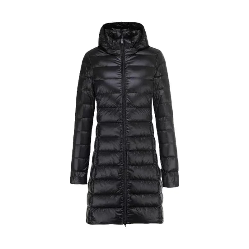 Women Spring Lightweight Packable Long Down Jackets 2023 New Hood Removable Women Female Portable Fluffy Winter Puffer Jacket