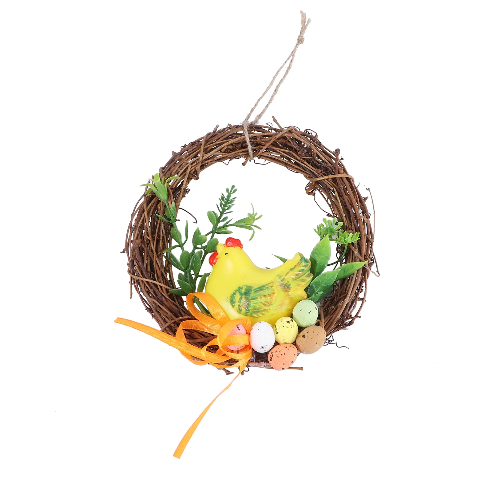 

Easter Wreath Door Garland Hanging Wall Decorationrattan Egg Chick Grapevine Hanger Ornament