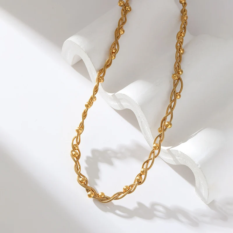 GANEMLY бусины из нержавеющей стали 316L поворотная цепочка модный воротник