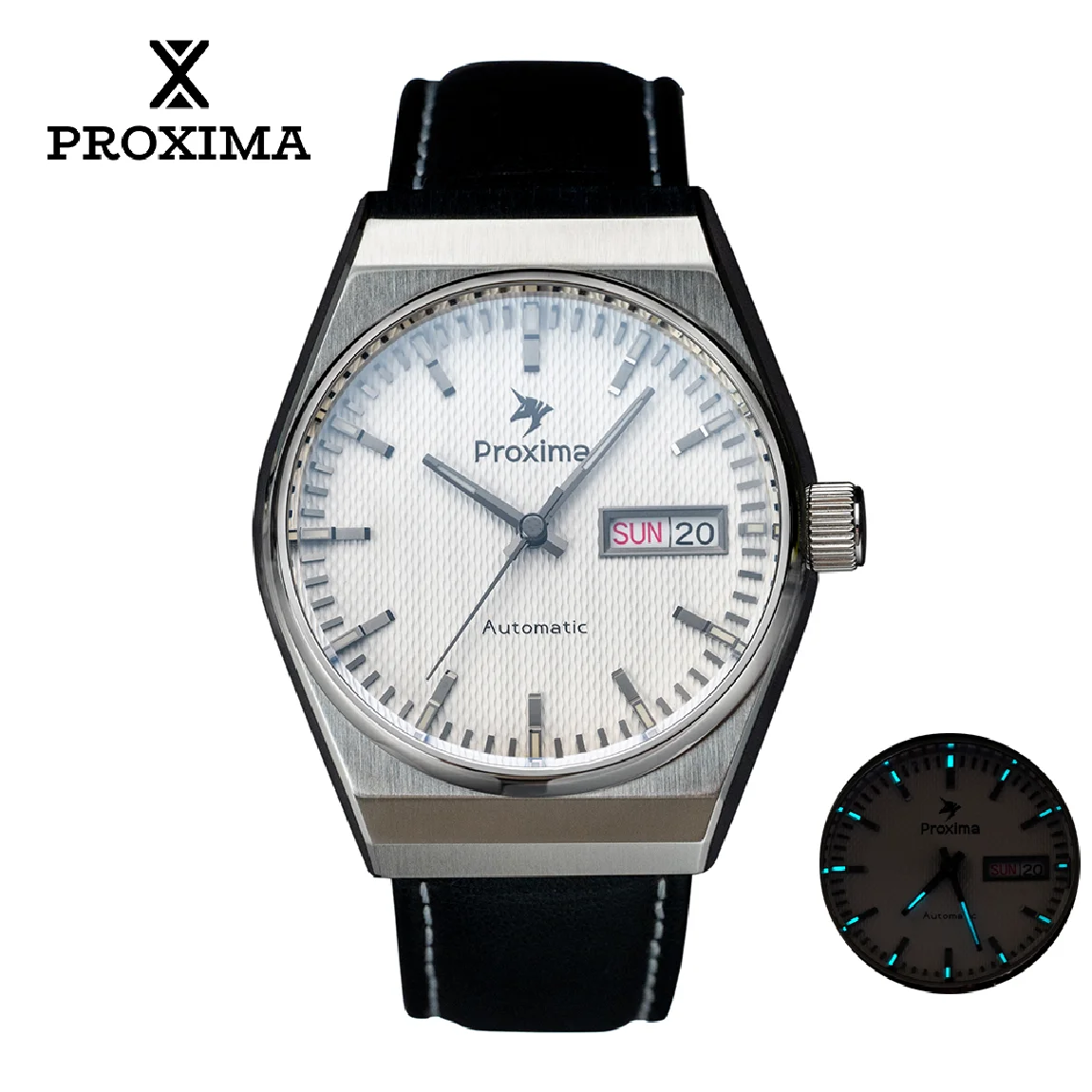 

Proxima PX1695 Luxury Men Mechanical Watches 2022 New Design Business Waterproof Clock Genuine Leather Automatic Double Calendar