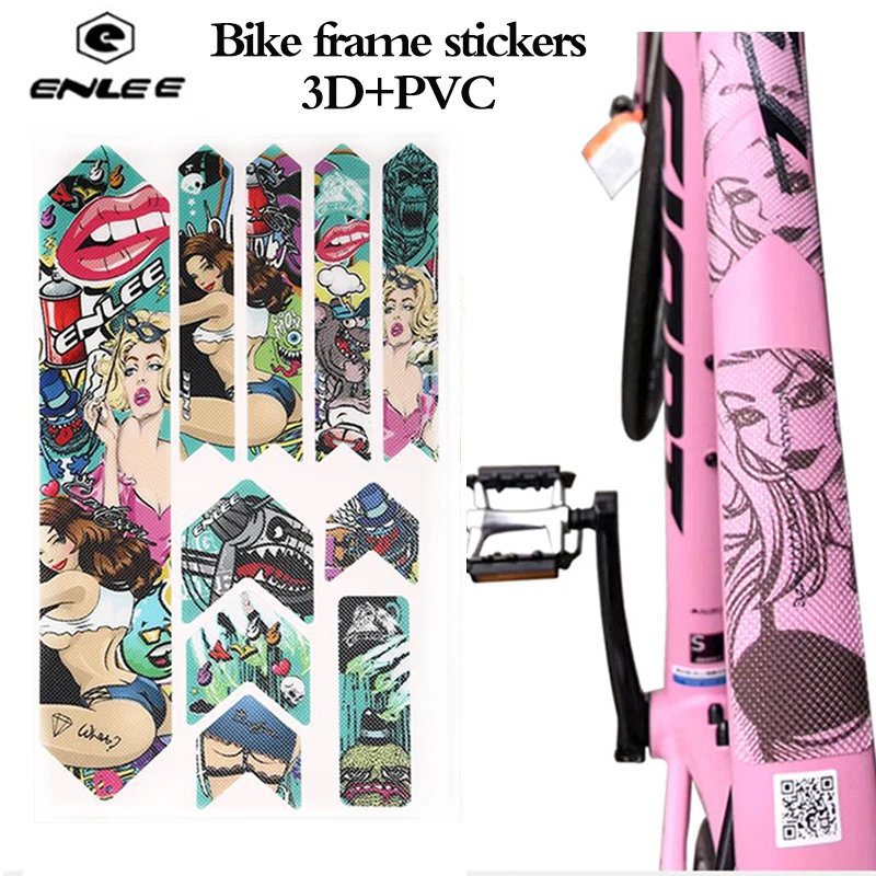 

ENLEE 3D Bicycle Frame Stickers Road Mountain Bike Protection Sticker Waterproof Dustproof Frame Cover Cycling Accessories