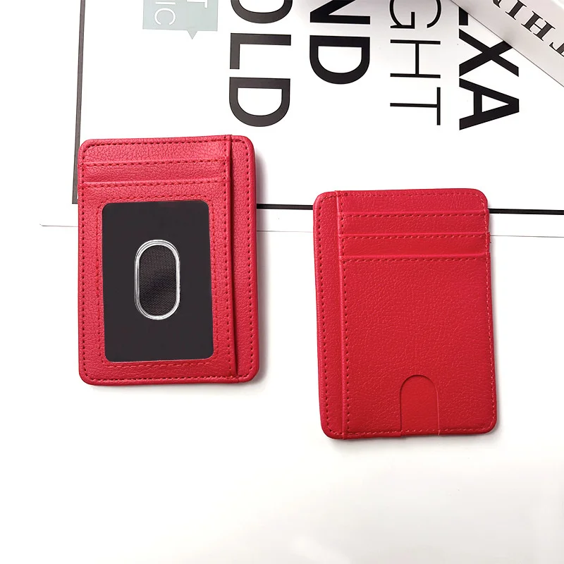 Free Custom Letters RFID Anti Degaussing Bank Card Clip Protective Cover New Multi Card Position PU Card Holder For Men Women