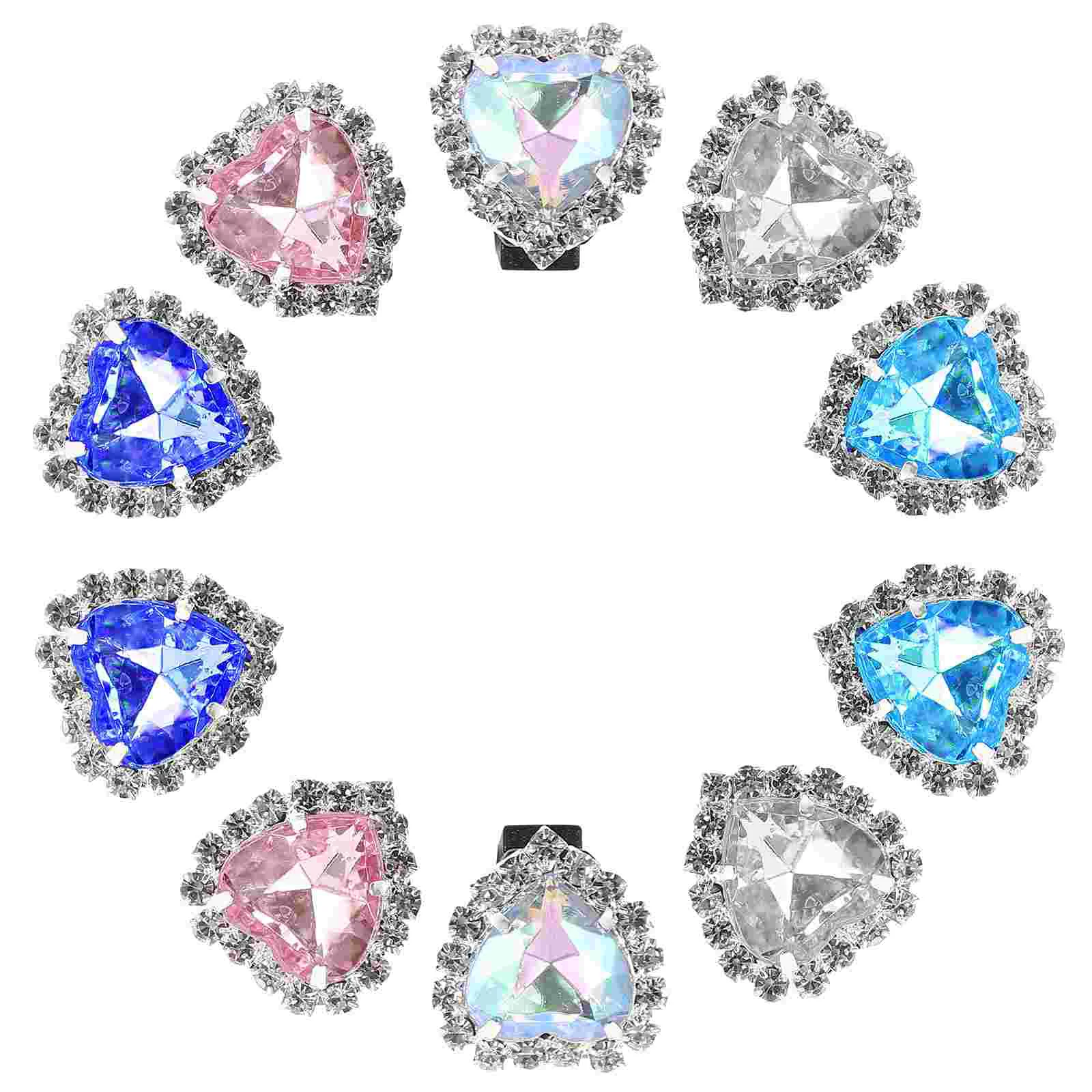 

12pcs Heart Shaped Shoelaces Clips Rhinestones Shoelaces Clips, DIY Shoe Charm Clips
