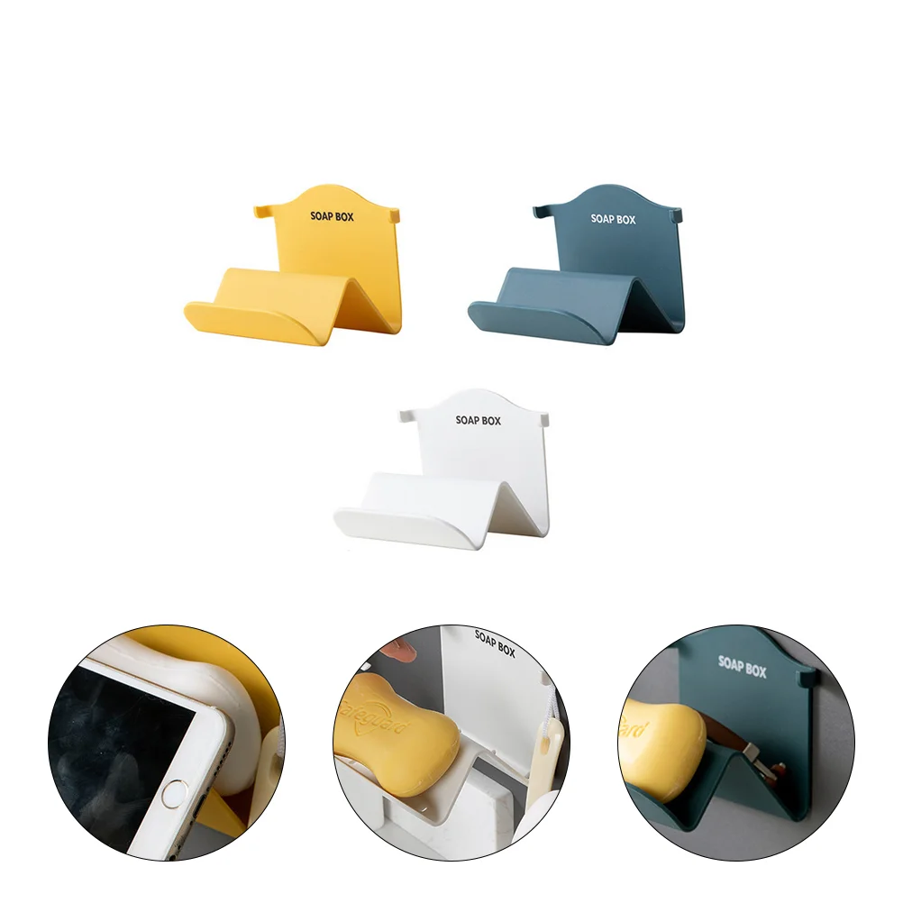 

3PCS Wall Hanging Type Soap Box Creative Hanging Soap Holder with Hooks