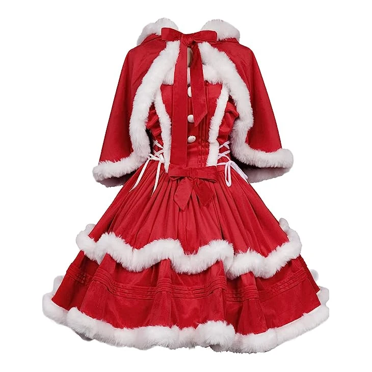 

OEM Wholesale New Fashion Multi Color Hoodie Down Velvet Christmas Women Dress