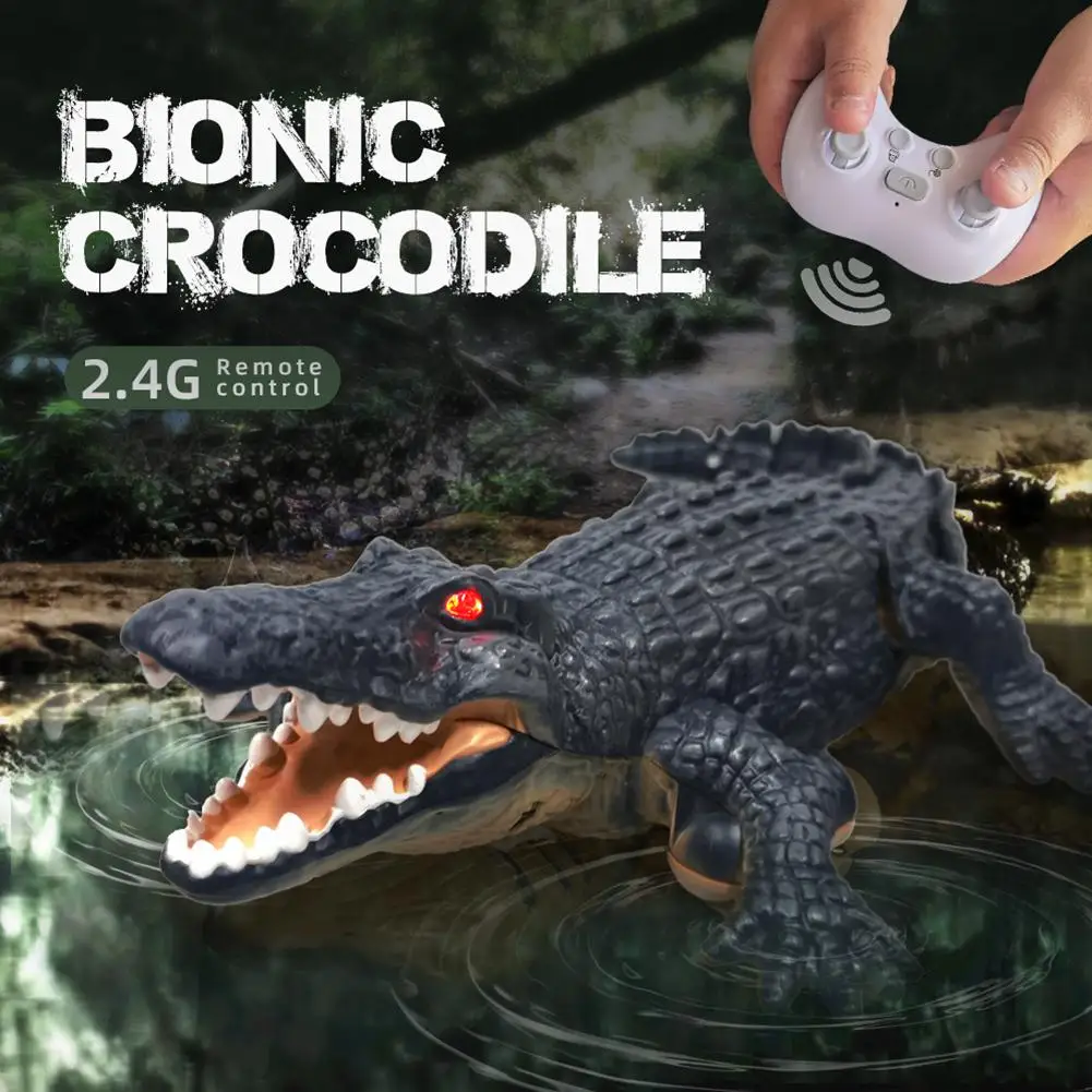 

2.4ghz Remote Control Crocodile Underwater Simulation Fish Swimming Eye Glowing Toy Long Battery Life Remote Control Boat