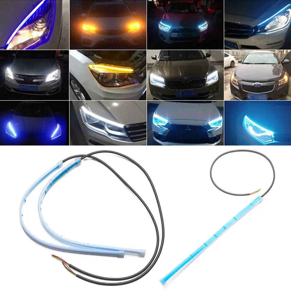 

30/45/60cm New Auto Tail Bulb Brake Driving Flowing Car Tailgate Trunk Lamp LED Strip Car Decoration Turn Signal Light