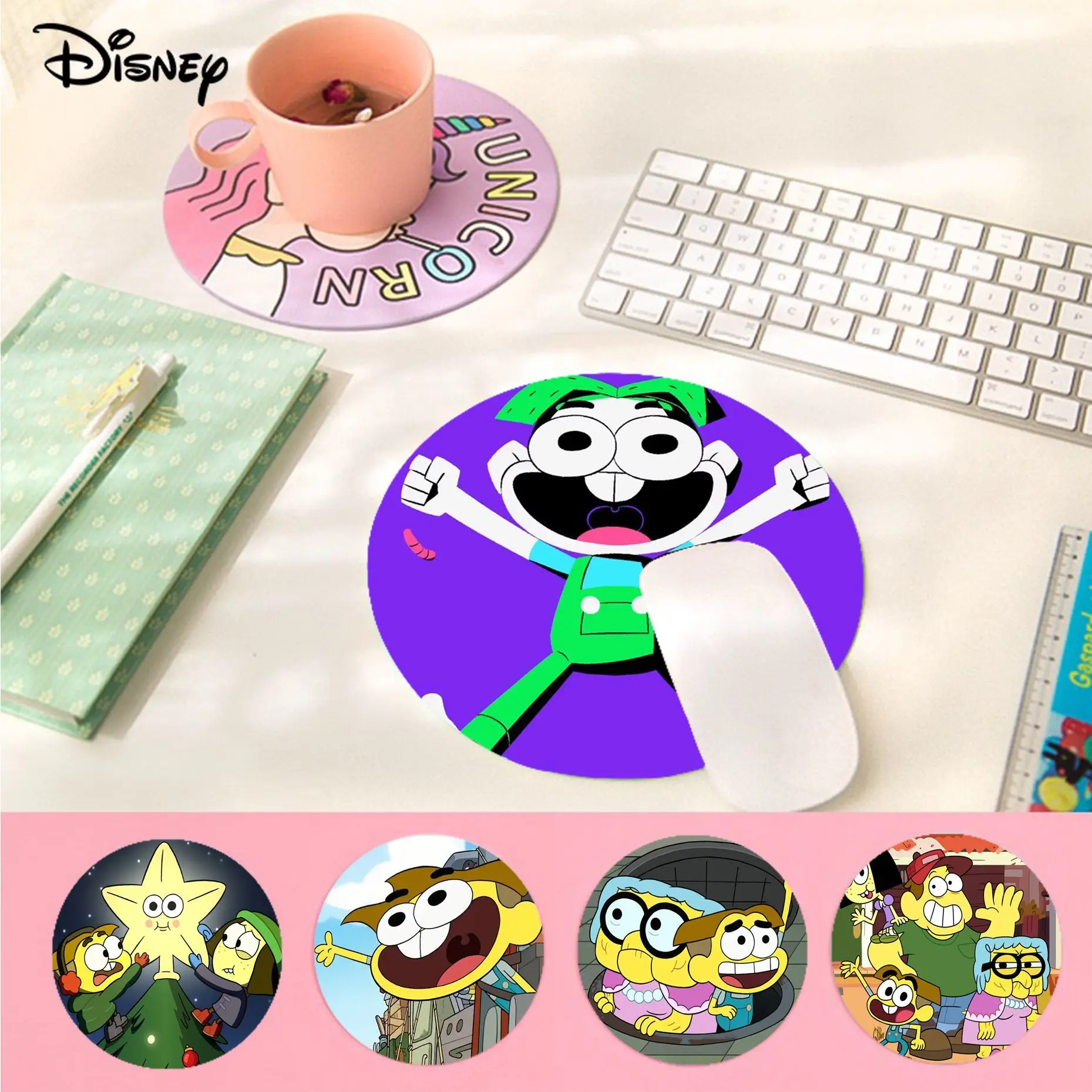 

Disney Big City Green Mousepad Round Custom Skin Office Computer Desk Mat Table Keyboard Big Mouse Pad Laptop Cushion Office