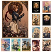 anime violet evergarden good quality prints and posters kraft paper prints and posters room wall decor