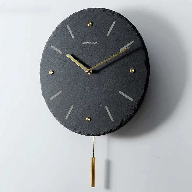 Homhi Slate современные настенные часы украшения для дома креативные минималистичные