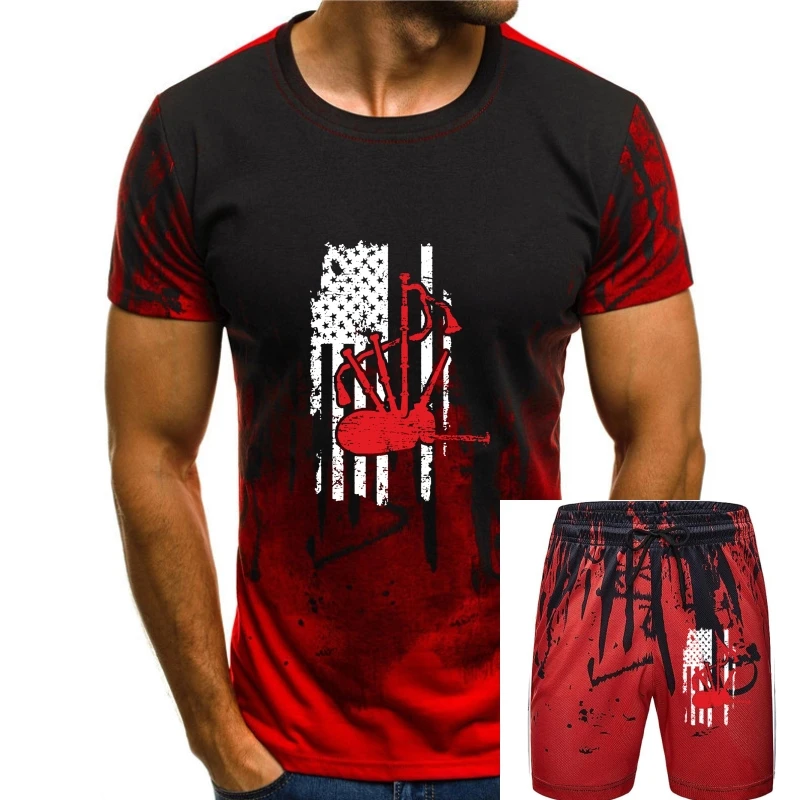 

Футболка мужская летняя с круглым вырезом и флагом США