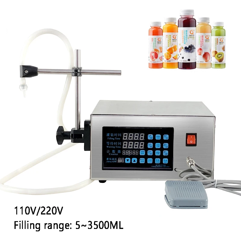 

CNC Liquid Filling Machine Fully Automatic Drinks Drink Fruit Juice Milk Cosmetic Divider 110V/220V 5-3500ML Quantitative