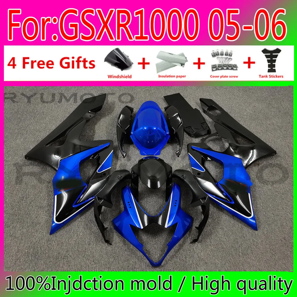 

Motorcycles Bodywork ABS Fairing Kit For Suzuki GSXR1000 2005 2006 K5 GSXR 1000 05 Plastic Fairings black blue