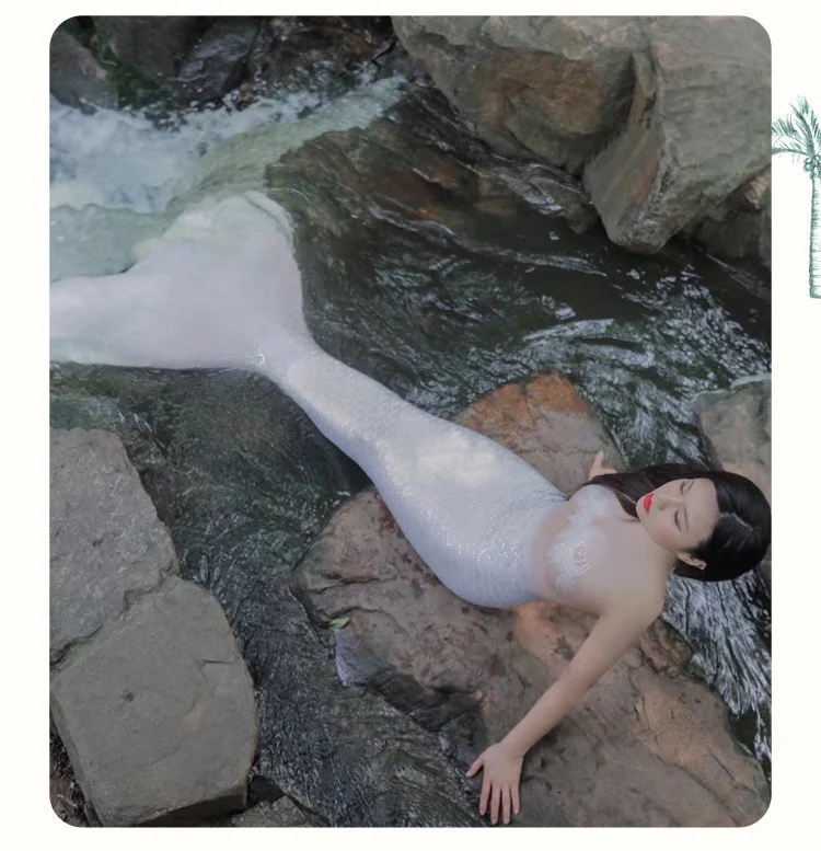 Реалистичный стильный костюм для дайвинга русалка с бриллиантами и большим