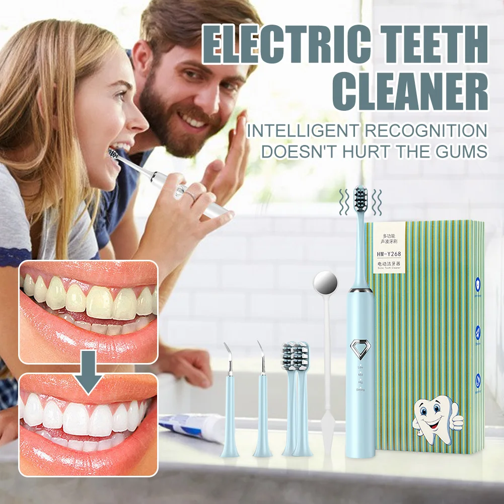 

Electric Dental Scaler Oral Tarter Remover Plaque Stains Cleaner With 4 Modes Tooth Cleaner Teeth Cleaning Kit Oral Care
