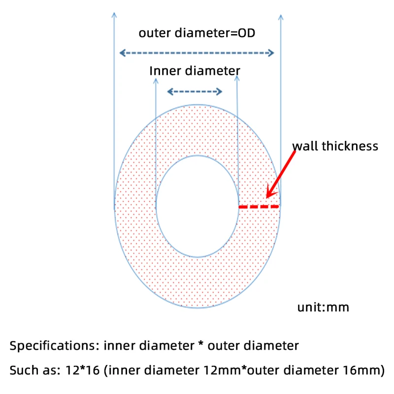 Гибкий резиновый шланг для пищевых продуктов диаметром 4 5 6 7 8 9 10 11 12 14 16 мм длина 1