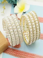 357 rows of wedding rhinestones 6mm pearl multilayer bracelet winding bracelet