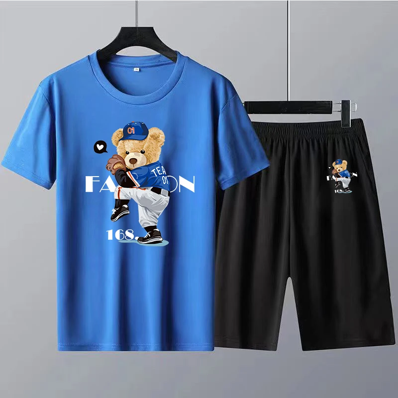 Summer Men T-shirt Street Teddy Bear Selfie Swag Girl Print Men Tops Casual Fashion T Shirt Mens Short Sleeve Hip Hop Streetwear