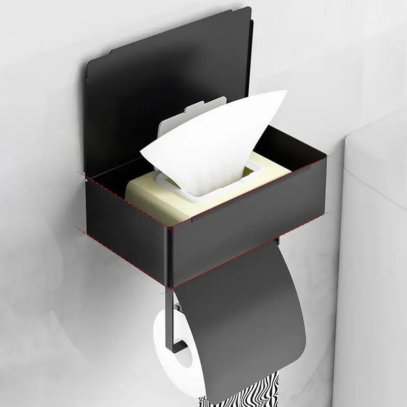 

Toilet Paper Roll Holder With Shelf Toilet Paper Holder Without Drilling With Wet Wipe Box Toilet Tissue Holder For Bathroom New