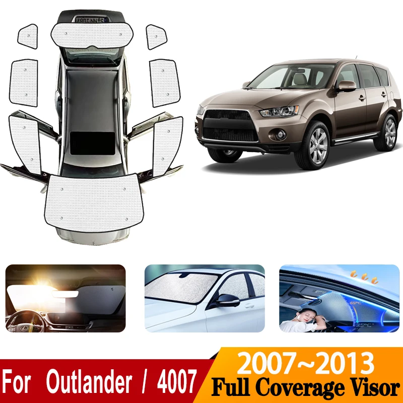 Автомобильные солнцезащитные козырьки для Mitsubishi Outlander CW ZG ZH 2007 ~ 2013 2012 авто зонтик