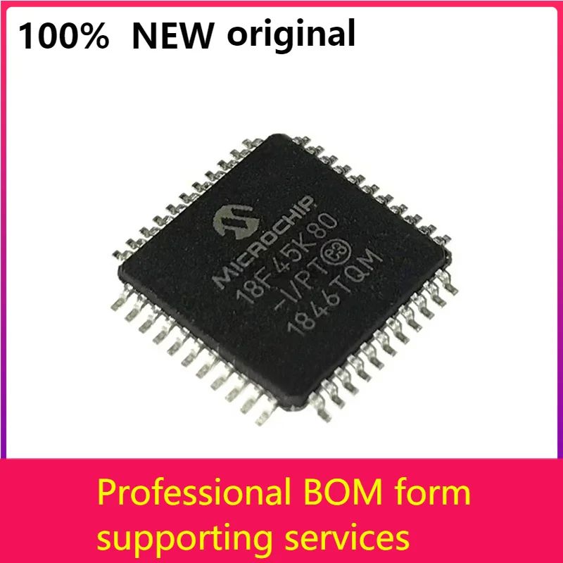

5PCS PIC18F45K80-I/PT PIC18F45K80-I PIC18F45K80 TQFP44 New original ic chip In stock 100% original