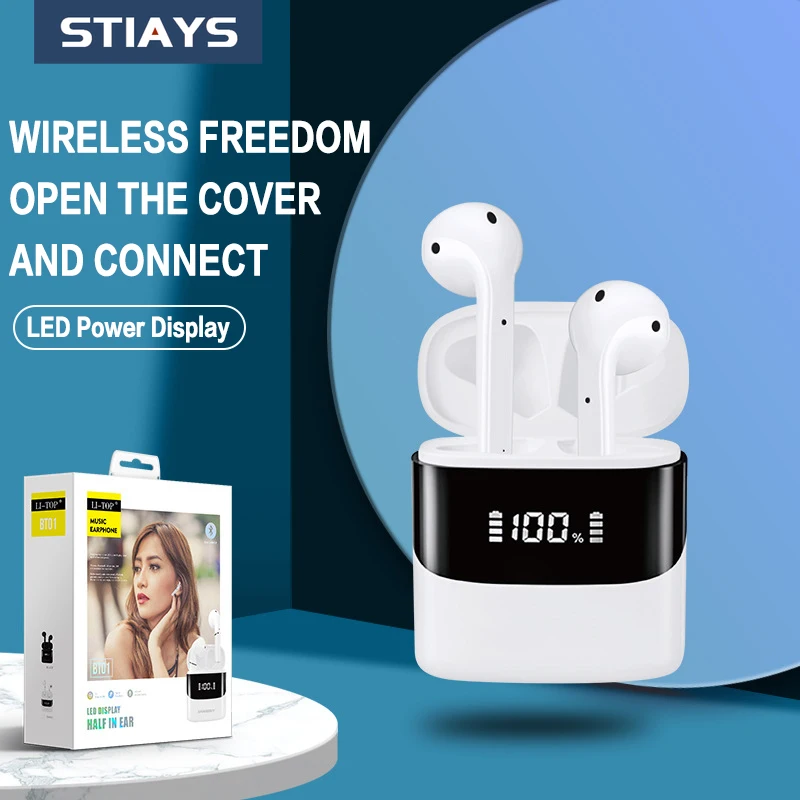 

TWS-стереонаушники STIAYS с поддержкой Bluetooth 5,0 и цифровым дисплеем