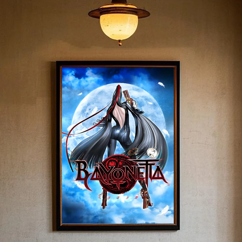 Фото Классический винтажный постер Game Bayonetta 3, HD арт, липкая стена, водонепроницаемый, для дома, гостиной, спальни, бара, эстетическое украшение №3