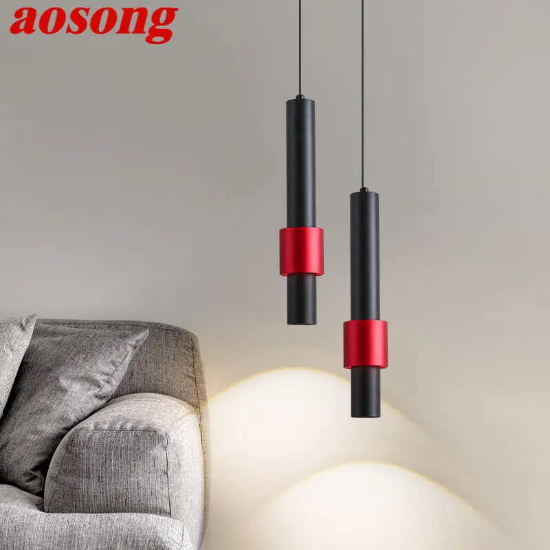

AOSONG Modern Hanging Pendant Light LED Nordic Creative Simply Bedside Chandelier Lamp For Home Dining Room Bedroom Bar