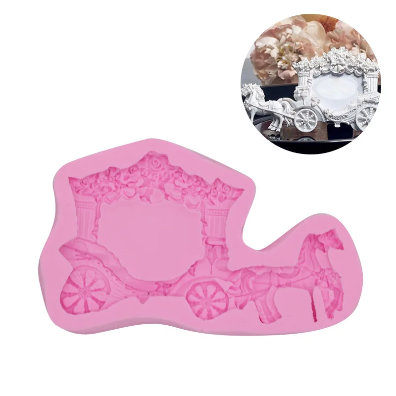 

Силиконовая форма для торта, свадебная каретка, помадка, инструменты для украшения торта на День святого Валентина, декор для шоколадного т...