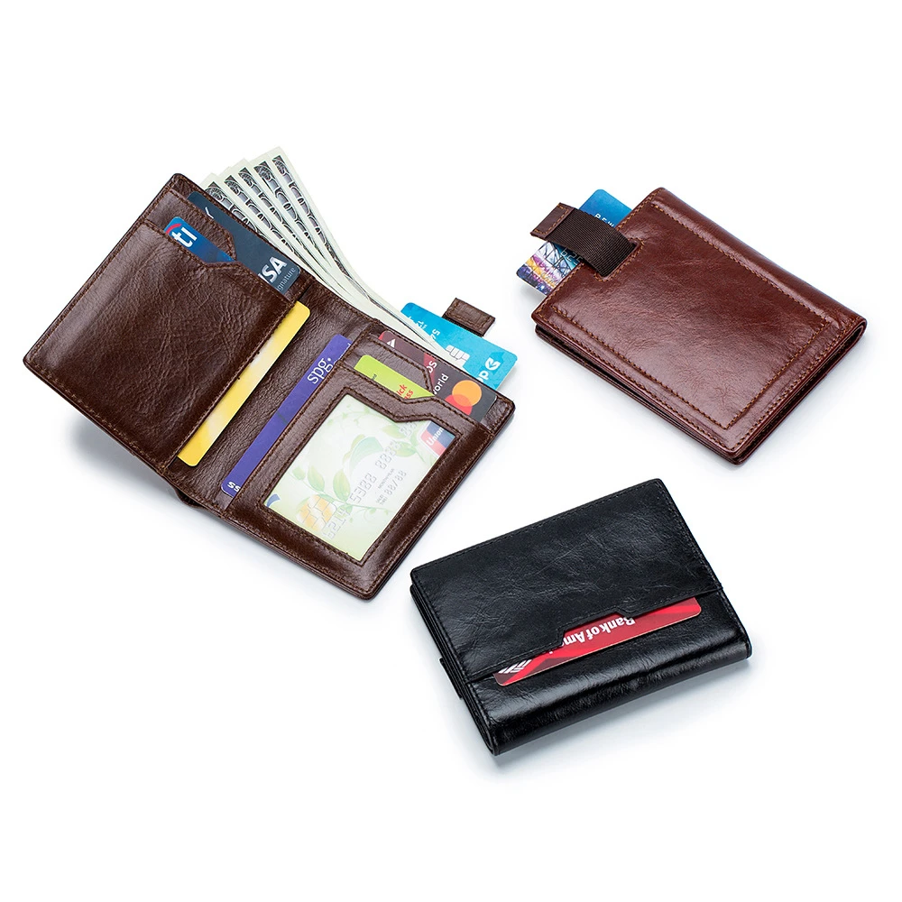 Men Wallet Genuine Leather Thin Short Wallet Male Purse High Quality Cowhide Credit Card Holder Case Wallet for Men Money Bag
