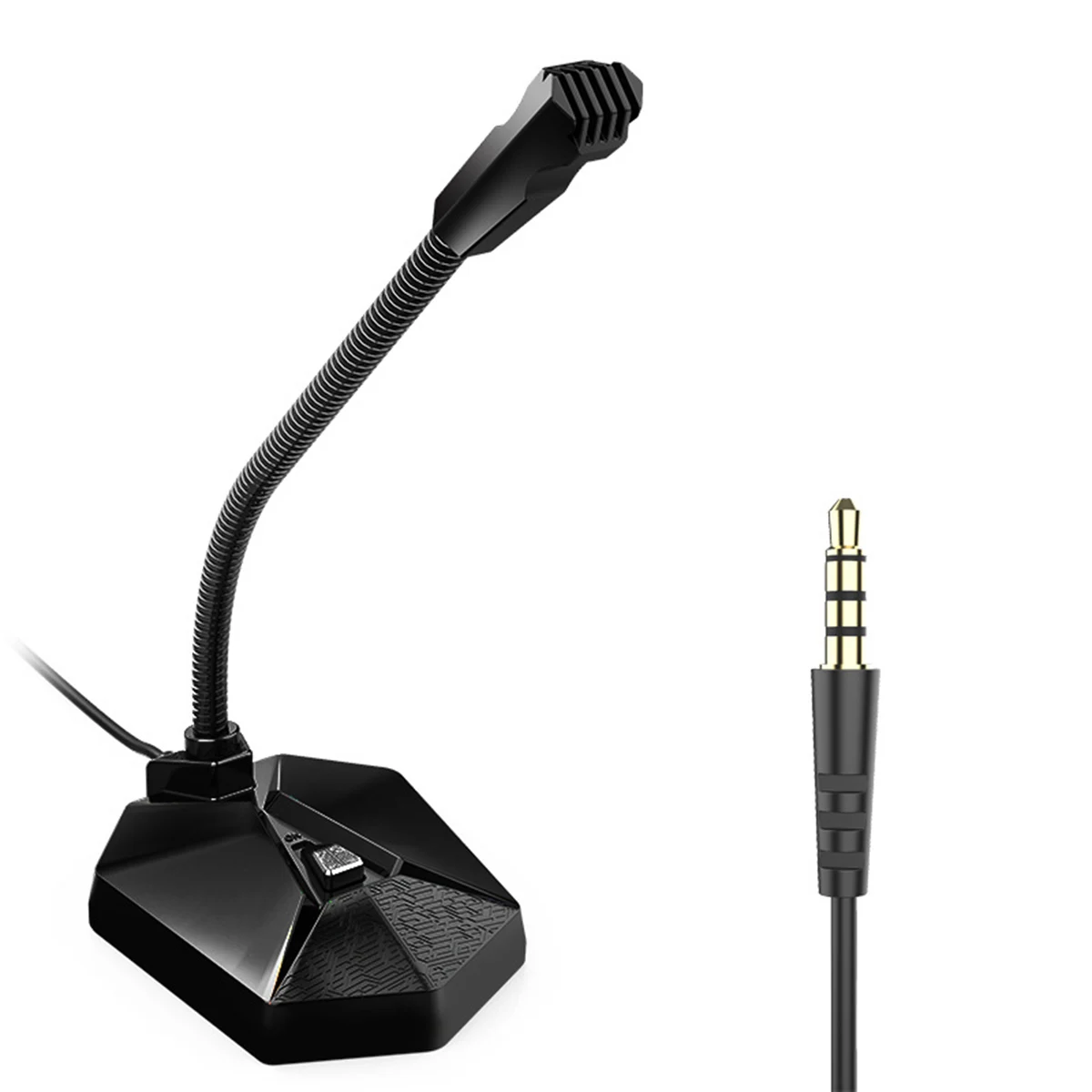 

3.5mm Omnidirectional Microphone Plug-n-Play Condenser Mic for Computer PC Laptop for Gaming Live Streaming