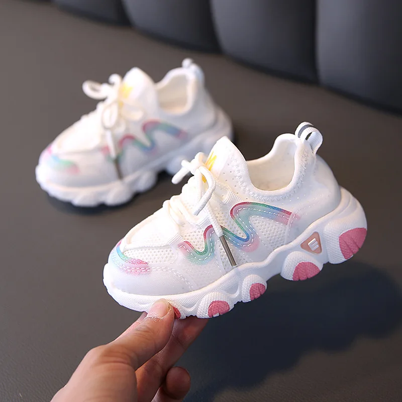 

2023 Spring Children Shoes for Girls Sport Shoes Fashion Breathable Baby Shoes Soft Bottom Non-slip Casual Kids Girl Sneakers