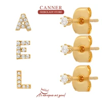 canner 26 letter crystal earrings silver 925 earring for women stud earrings butterfly buckle piercing wedding party 2022 trend