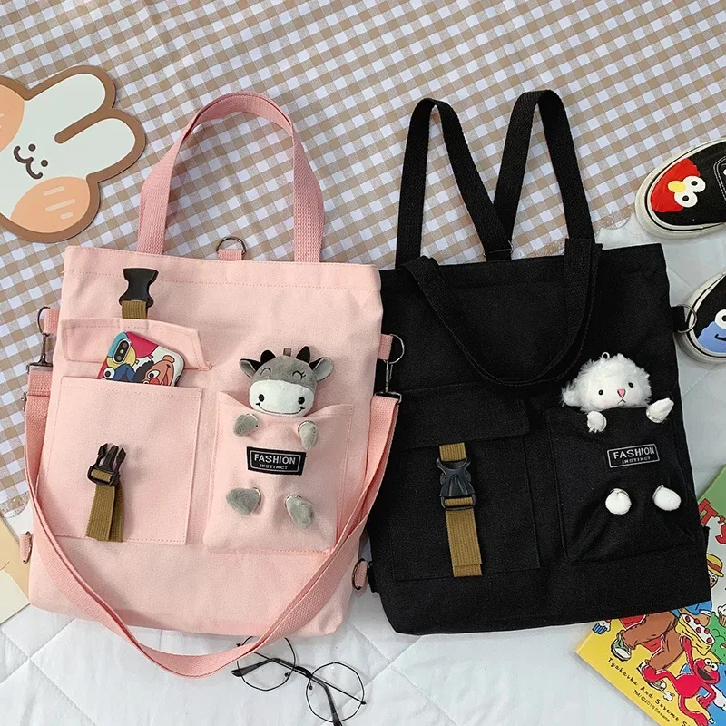 

Women Backapck Handbag Cartoon Canvas Female Fashion Cool Girl Student School Class Shoulder Crossbody Messenger Bag