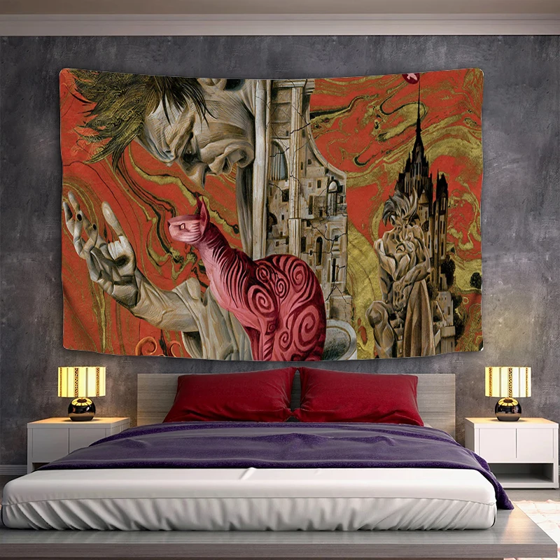 

Tapestries Sandman Home Decoration Wallpaper Tapestry Wall Hanging Room Decor Aesthetic Headboards Bedroom Decorative Art Custom