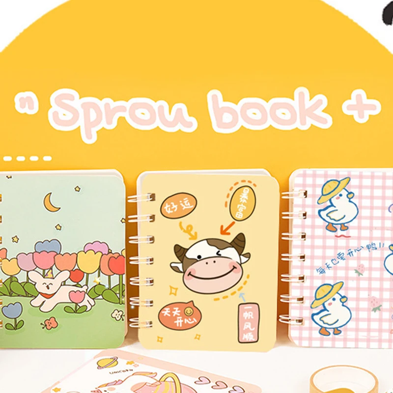 

A7 Adorable Cute Rollover Mini Portable Coil Notepad Diary Book Exercise Book 80 Sheets School Office Supply Hot
