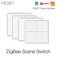 moes 4 gang tuya zigbee wireless 12 scene switch push button controller battery powered automation scenario for tuya devices