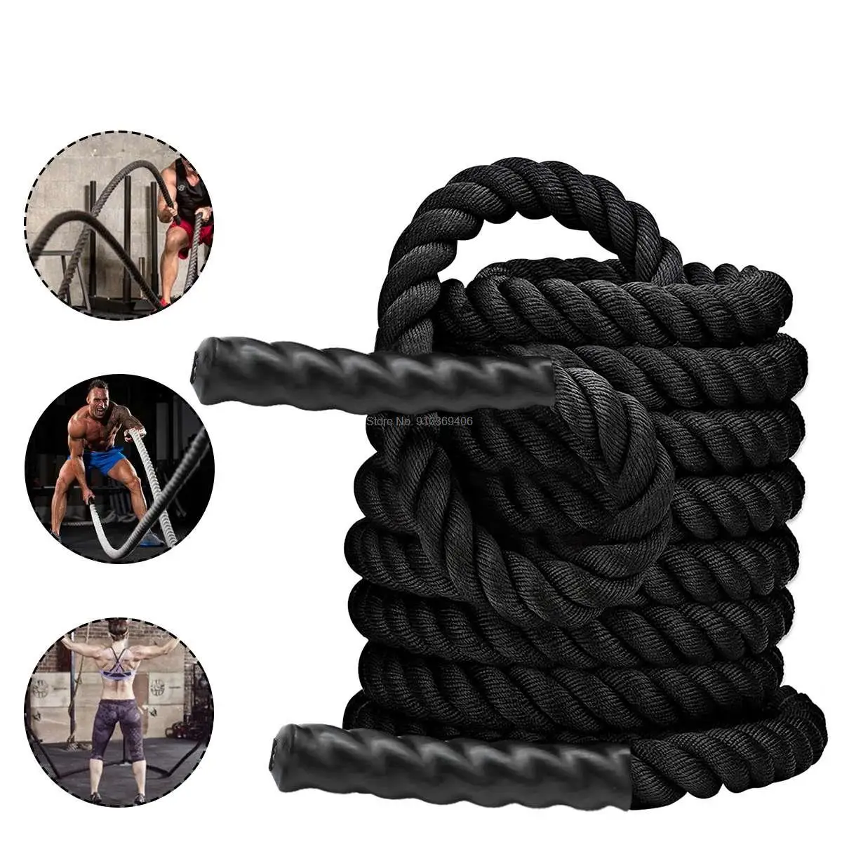 

Battle Power Rope 38mmx12m 15m Crossfit Strength Muscle Training Fitness Gym Full Body Workout Men Women Power Training Strength