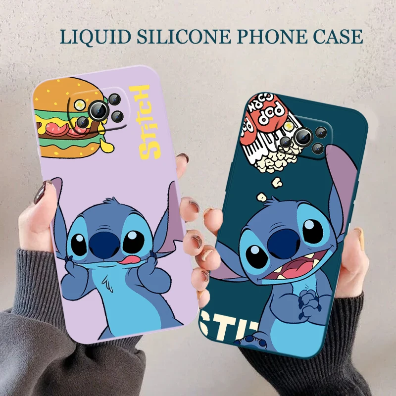 

Super cute Stitch Phone Case For XiaoMi POCO X2 X3 X4 GT NFC Pro M3 M4 Pro F3 F4 GT C3 C31 C40 Liquid Rope Funda Cover Soft Back