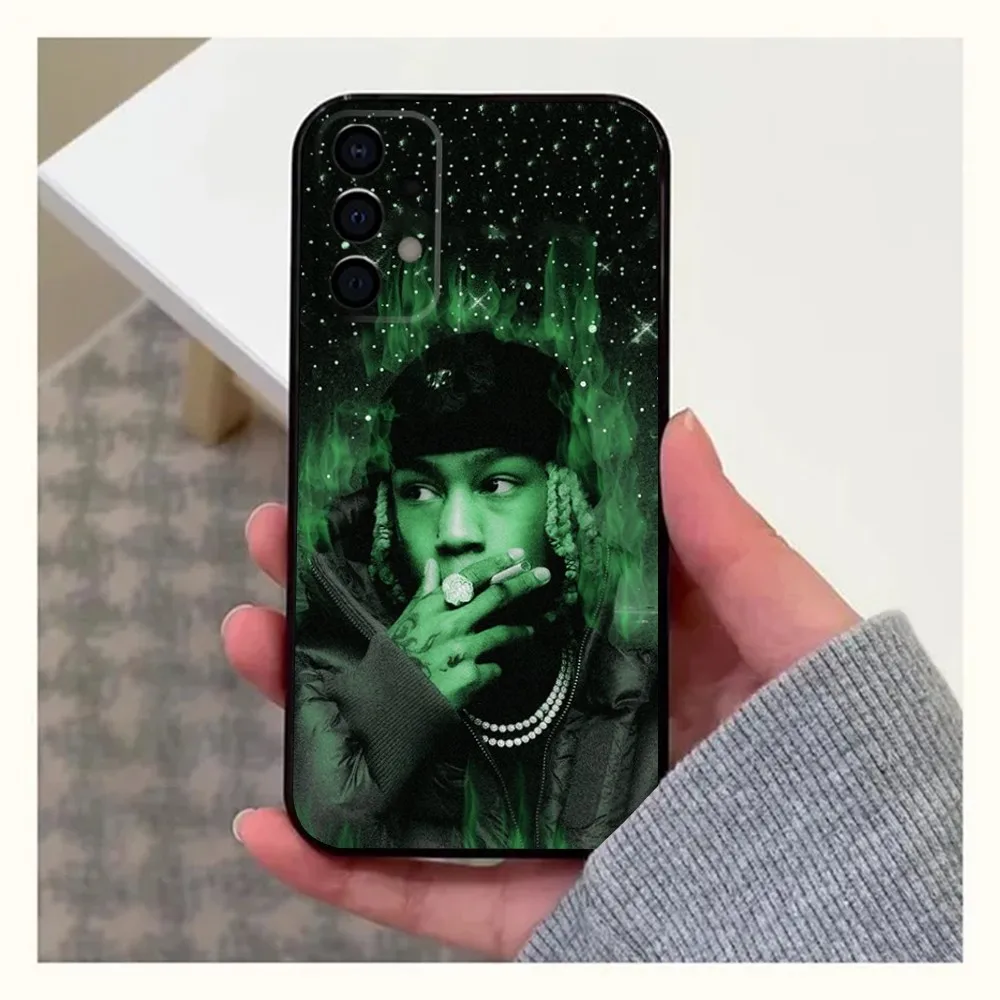 Чехол для телефона Rapper R-Rich Amiri Samsung Galaxy A13 A21s A22 A31 A32 A52 A53 A71 A80 A91 Мягкий черный чехол