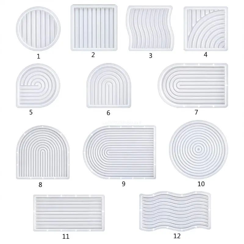 

Silicone Striped Molds Arch Door Tray Resin Mold Handmade Cup Mat Epoxy Mold Home Ornament DIY Craft Dropship