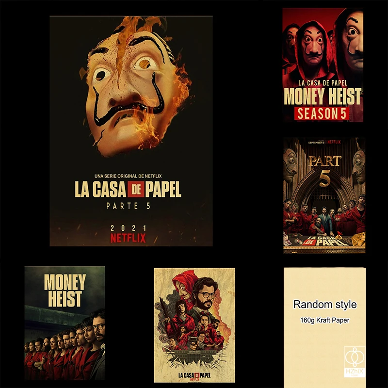 

интерьер для дома для дома интерьер обои для стен картины Постеры La Casa De Papel, бумажные забавные постеры, винтажный постер для ТВ, домашний дек...