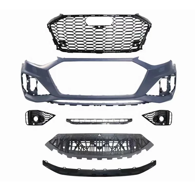 Передний бампер RS4 с решеткой для Audi A4 B9 S4 в стиле quattro Высококачественные