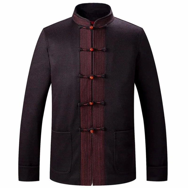 

Middle-aged jacket men blazer masculino jaqueta masculina wool coats mens Tang suit Chinese style father clothes autumn winter