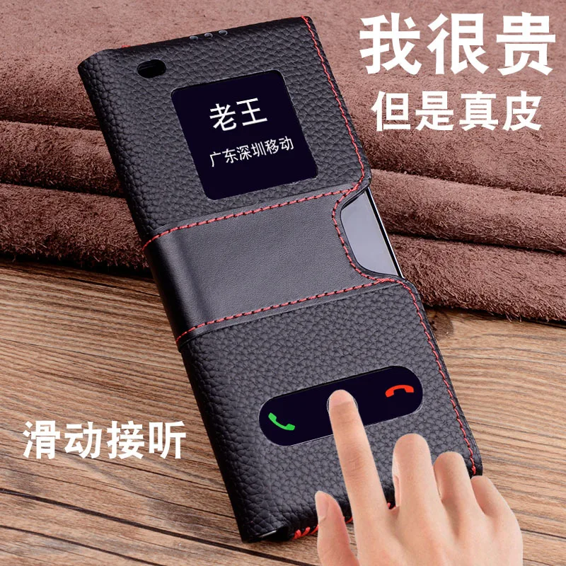 Handmade Genuine Leather Case For Huawei Mate X2 Top Layer Cow Phone Cover Pouch Bag For Huawei Mate X2 Fundas Skin Coque Capa