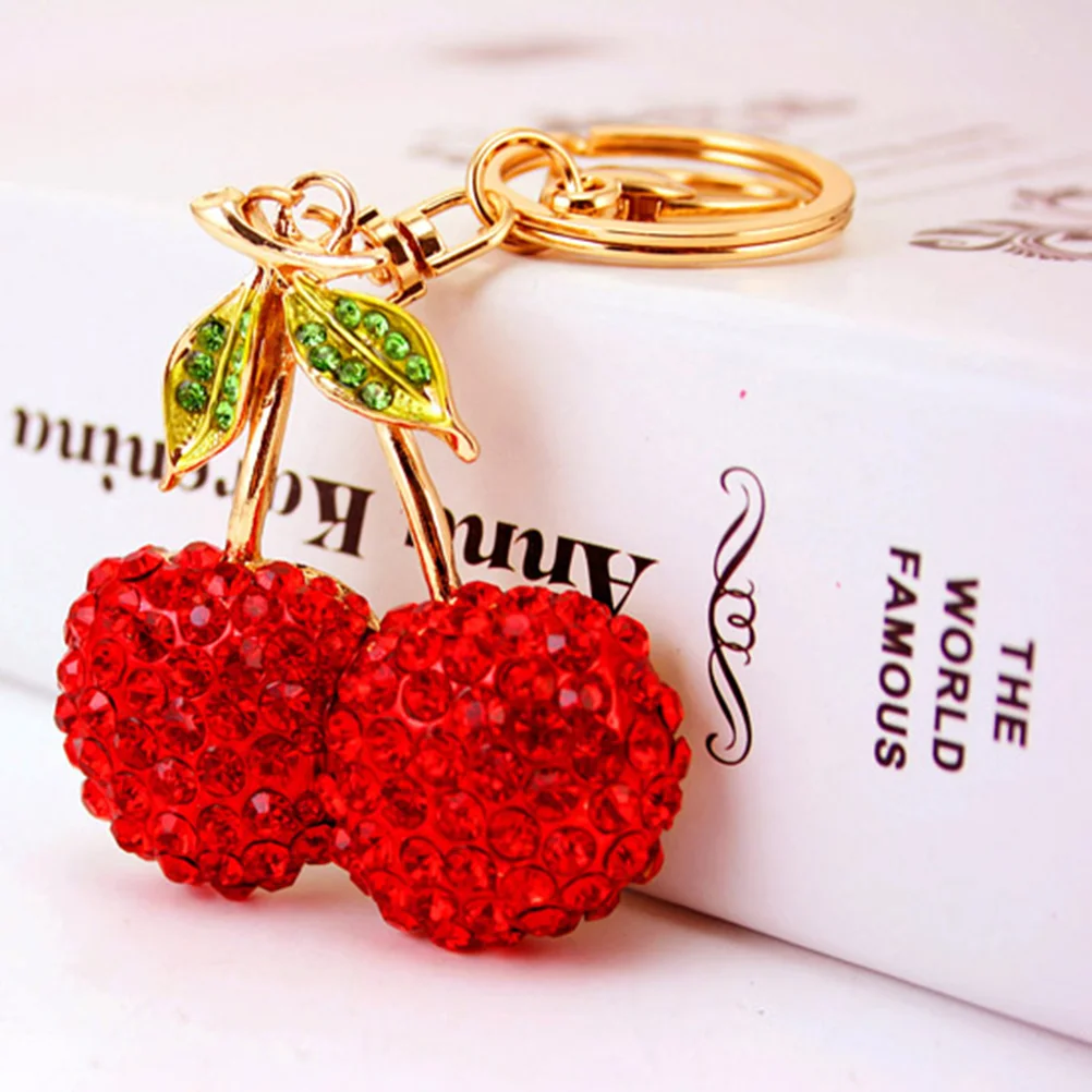

Keychain Crystal Bling Car Key Keyrings Rhinestone Purse Pendant Keyring Alloy Gift Fruit Charms Charm Fashion Ring Handbag