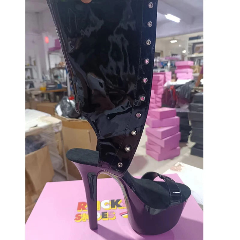 Женские ботильоны на высоком каблуке 17 см/7 дюймов из ПУ кожи